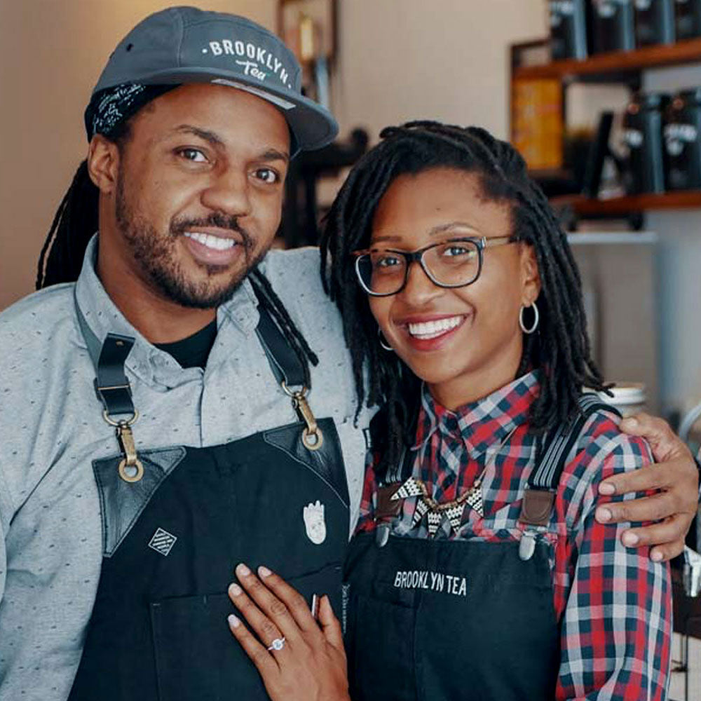 Brooklyn Tea founders Jamila and Alfonso Wright at their Bed-Stuy tea room