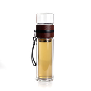 Glass Tea and Water Separation Bottle with Tea Infuser