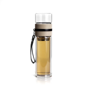 Glass Tea and Water Separation Bottle with Tea Infuser