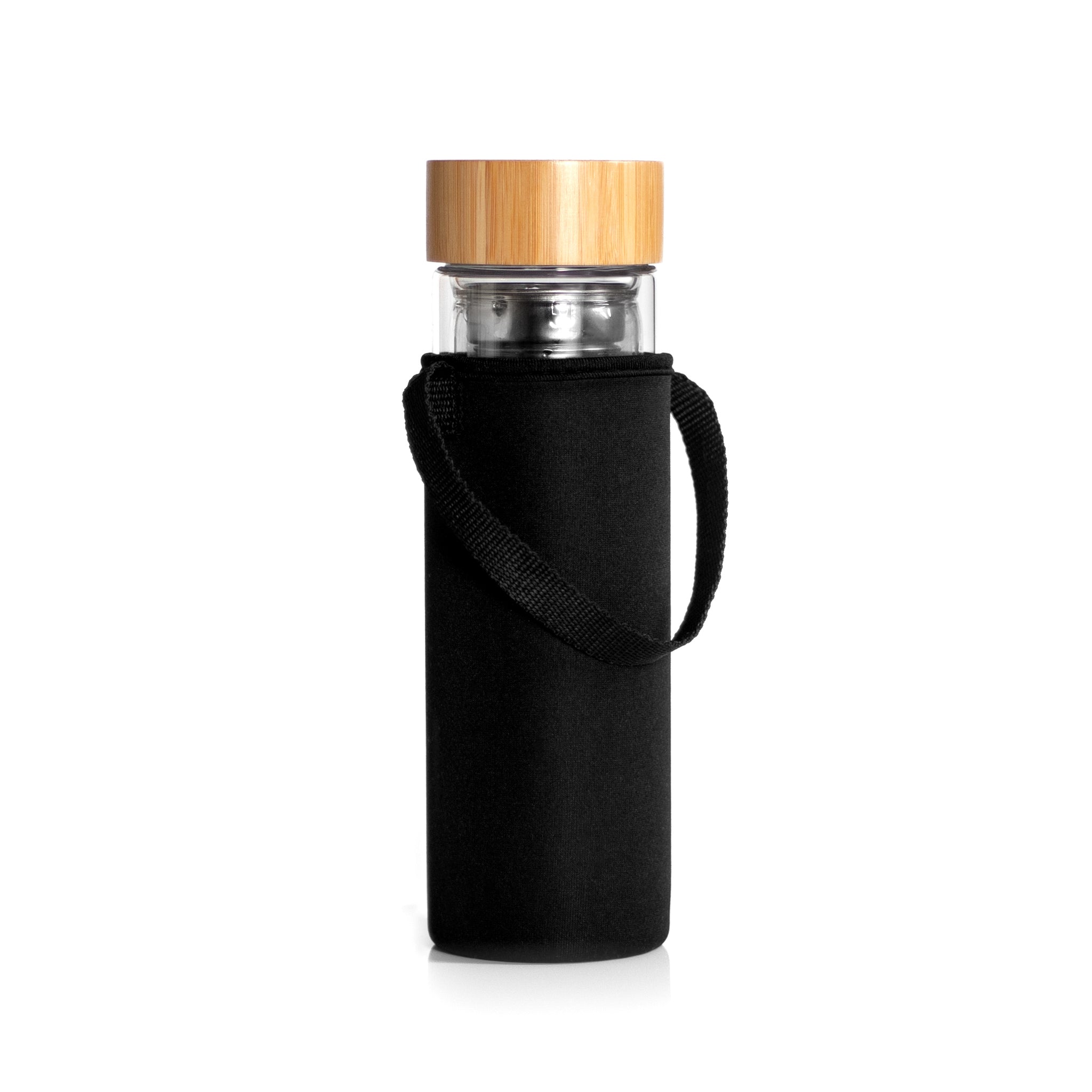 Glass Loose Leaf Tea Tumbler with Infuser and Bamboo Lid